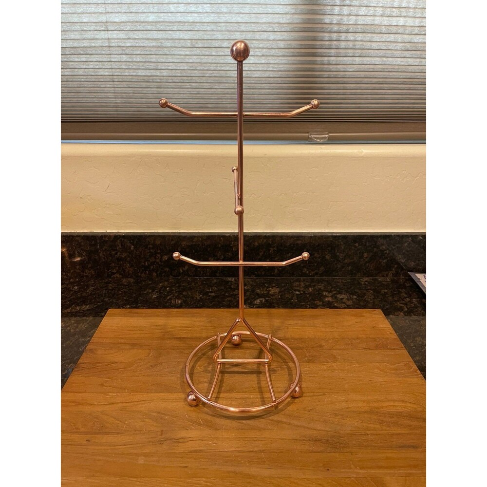 6 Peg Copper Mug Hanging Tree Rack